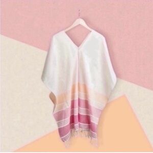 Tribe Alive Causebox Striped Caftan Pink Orange